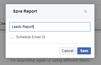 facebook ads report save