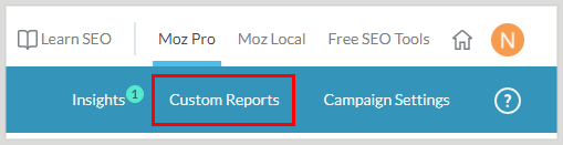 moz pro custom reports