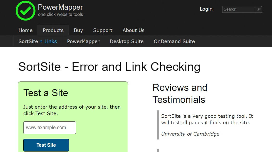 SiteSort by Power Mapper Link Checker
